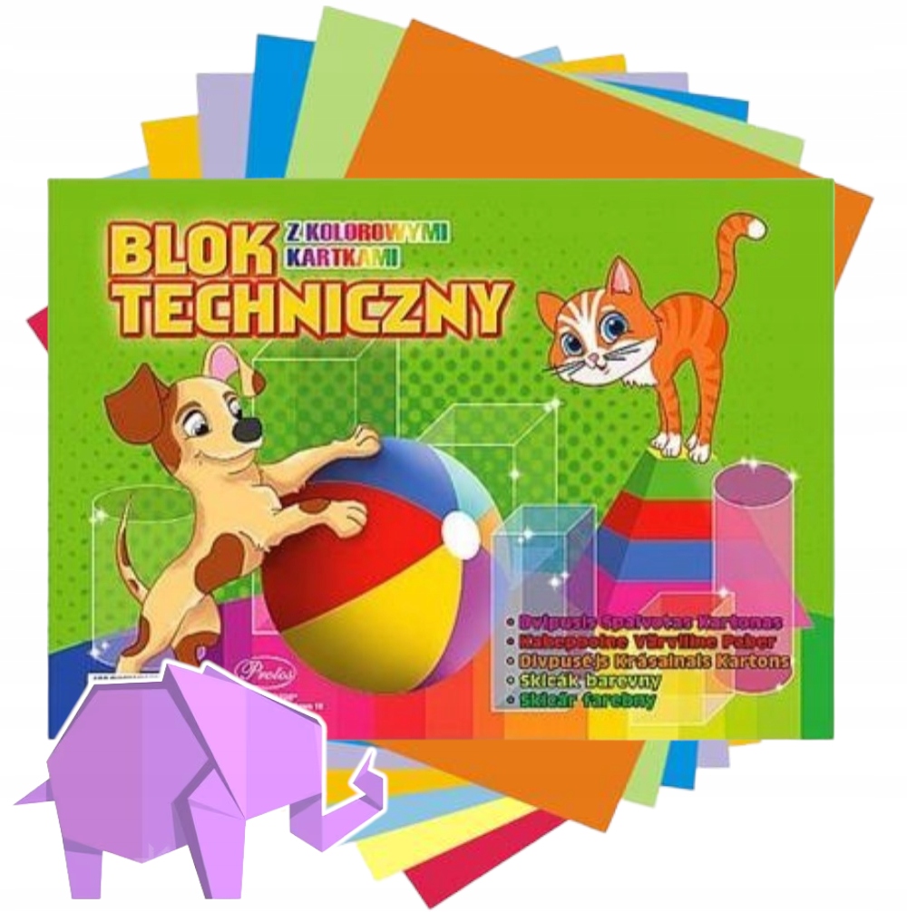 

Blok techniczny kolorowy A4 8 ark. 160g/m Protos