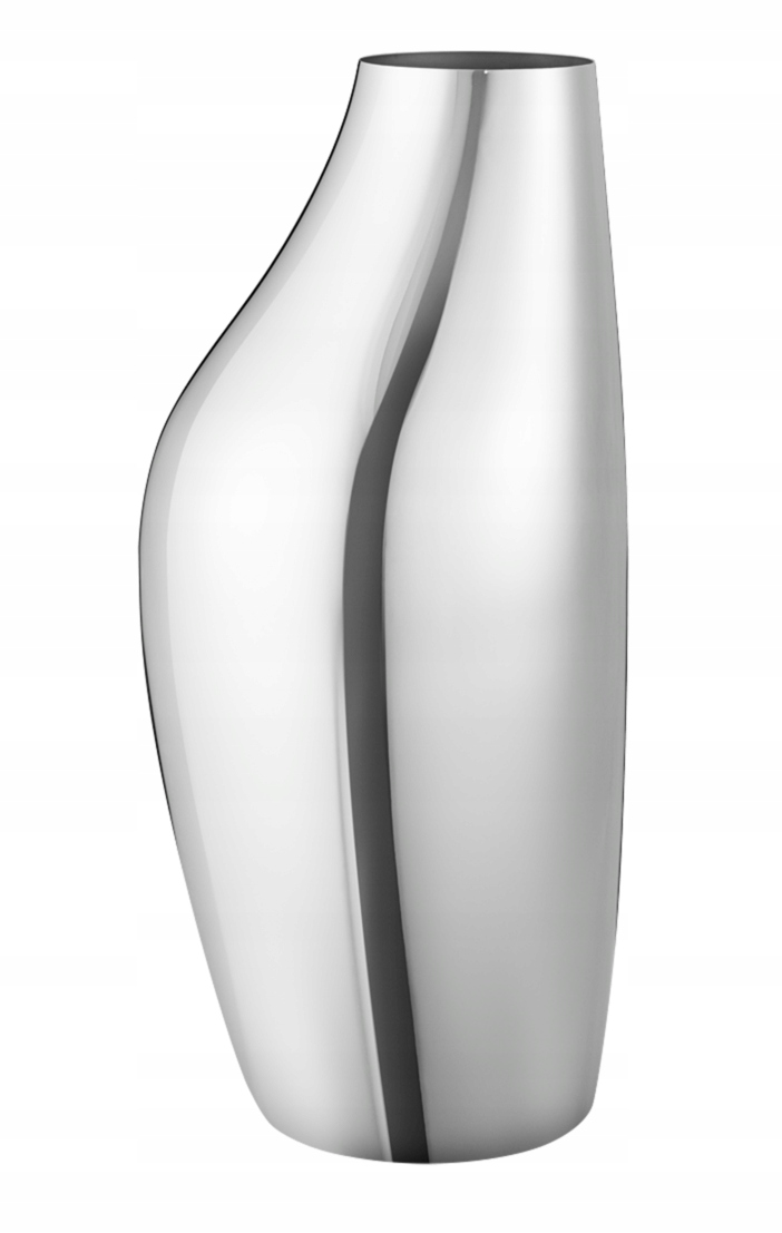 Georg Jensen Sky Váza Oceľová podlahová 46 cm Strieborný lesk