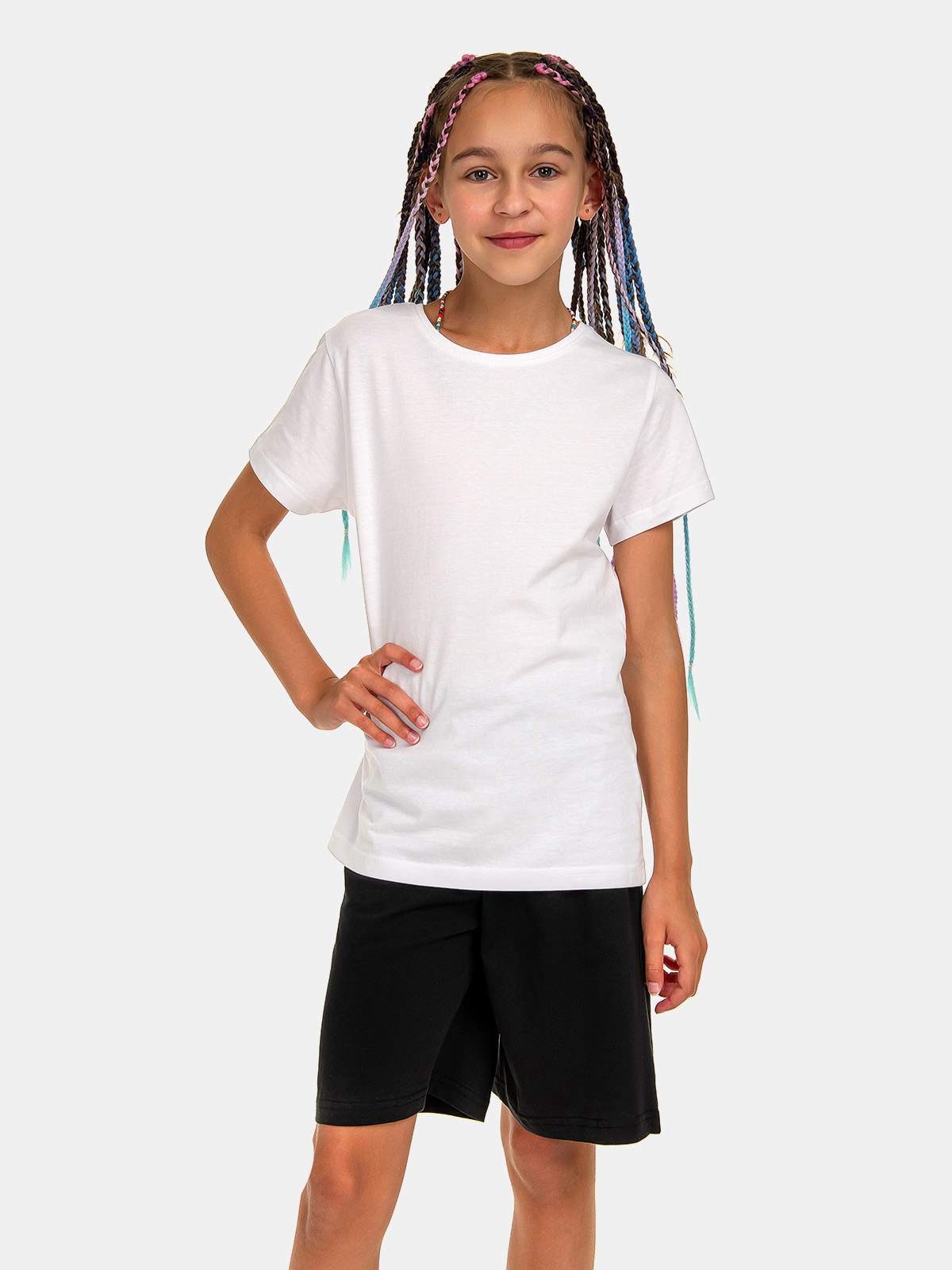 DZIEWCZĘCA KOSZULKA T-SHIRT WF BAWEŁNA biała 152 Kolor biały