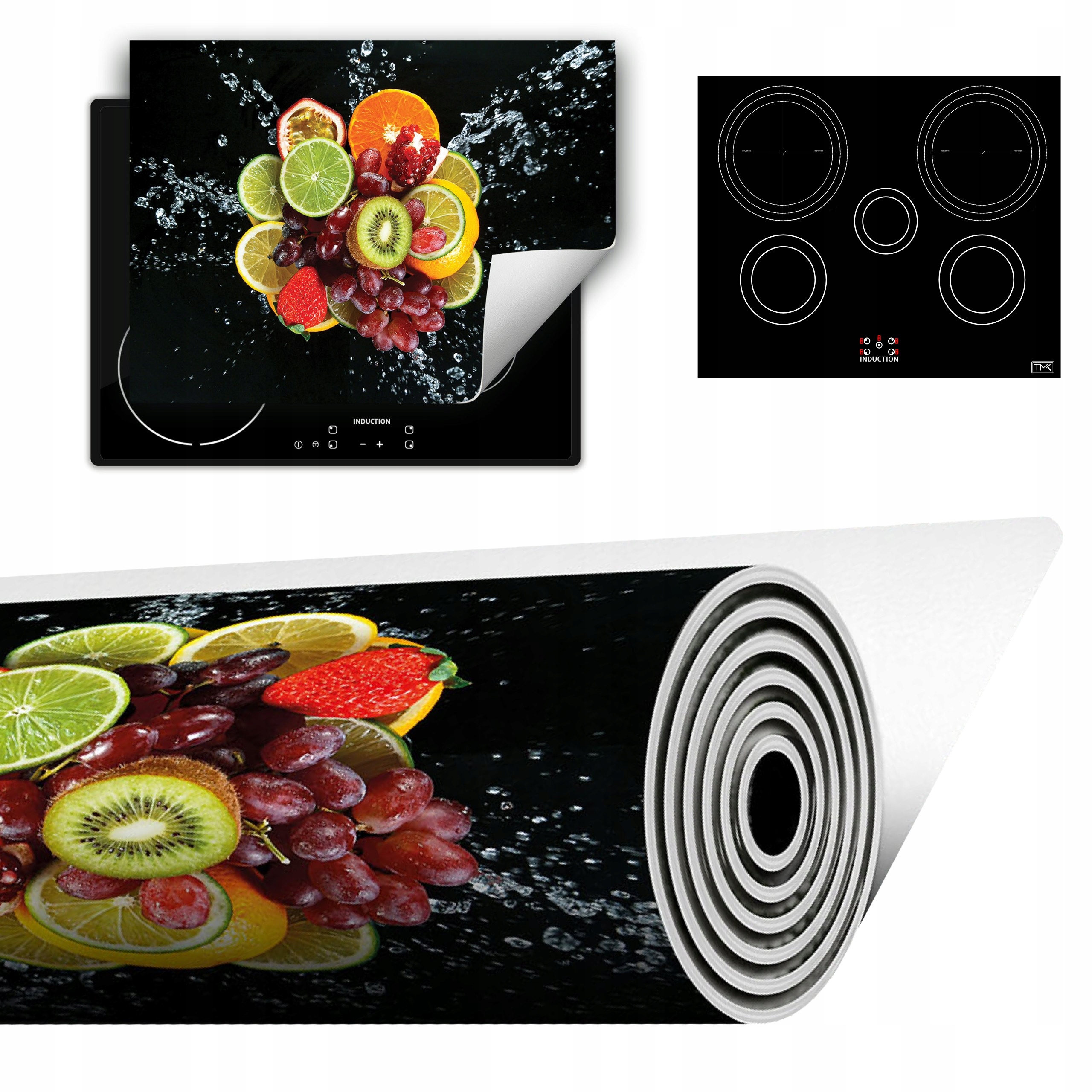 Vinylová Podložka Do Kuchyně Více Místa 70x52 černá ovoce