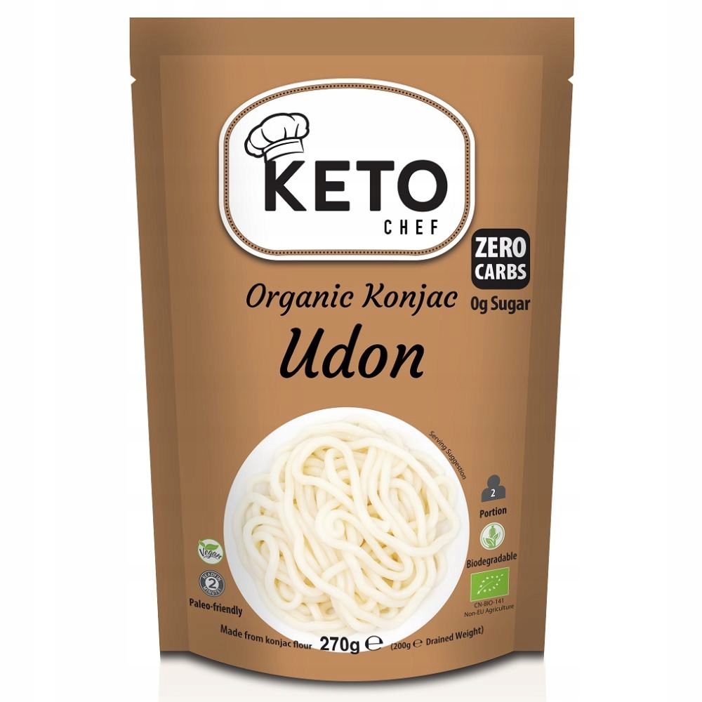 Levně Těstoviny Konjac Udon Noodle shirataki Bio 270 g Keto Chef Bez zápachu