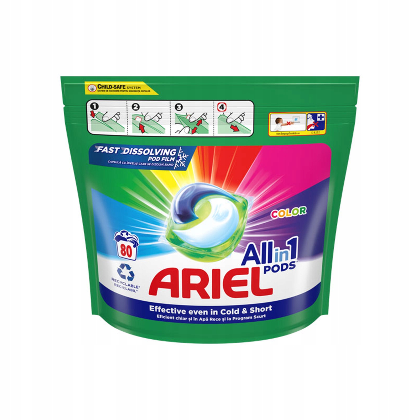 Ariel All-in-1 Pods Kapsle na praní 80 praní – Účinnost Originál