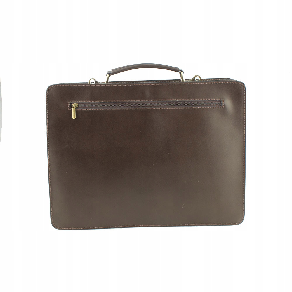 TECZKA AKTÓWKA MĘSKA SKÓRZANA GAZECIARKA BRĄZOWA Model GAZECIARKA