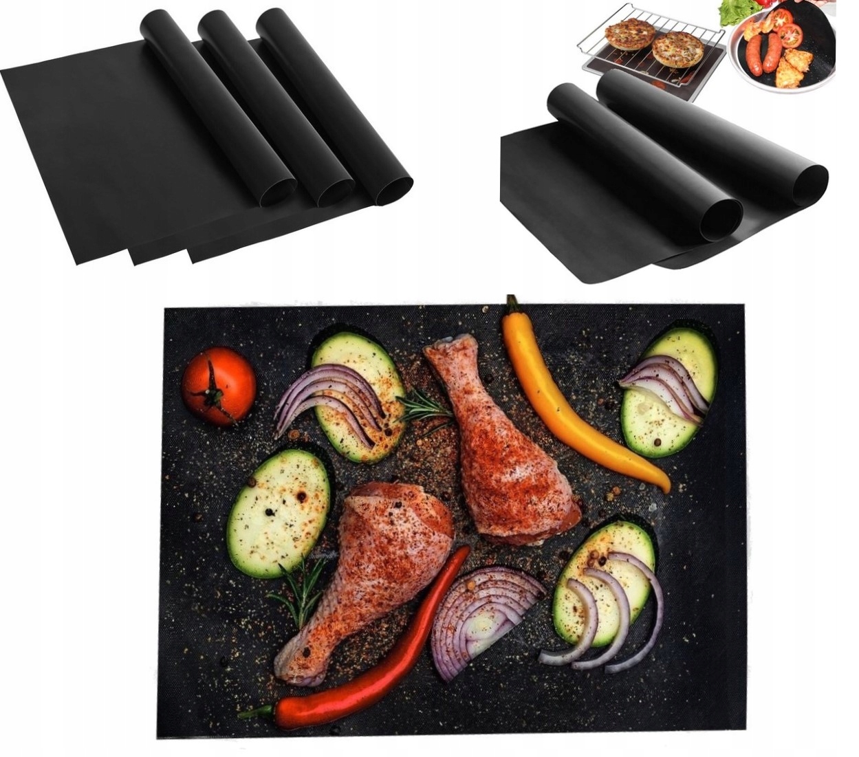 

3x Mata Grillowa Teflonowa Podkład grill 40 x 33cm