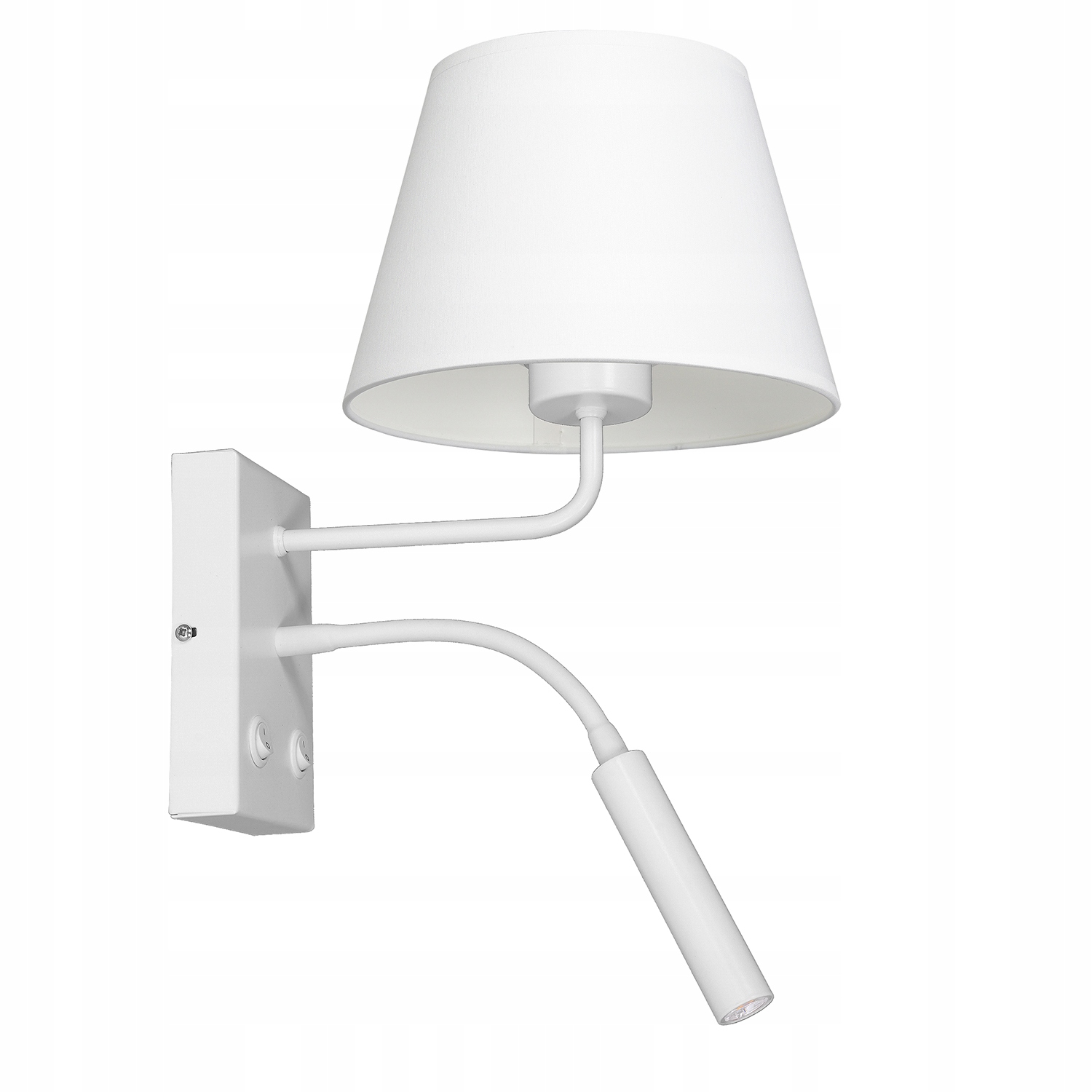 Luminex Nástenná lampa Arden biela kužeľovitá 2 vypínače E27+G9 15W+8W