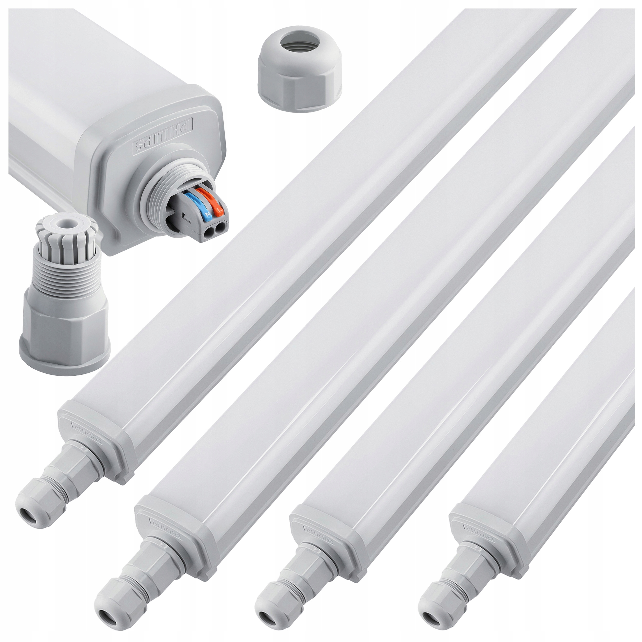 4x Led vzduchotesná hermetická lampa 120 cm 30 W 3600 lm 4000K neutrálna