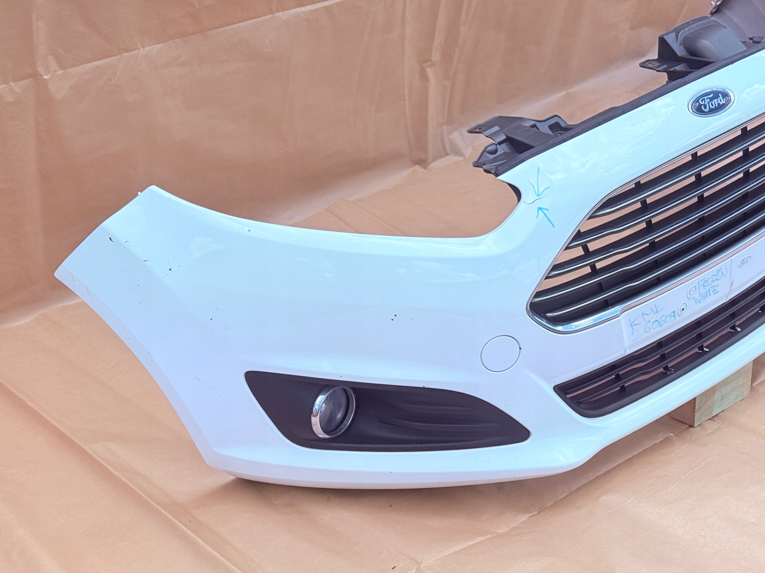 FORD FIESTA MK7 LIFT 2012-2017 bumper front FROZEN WHITE original