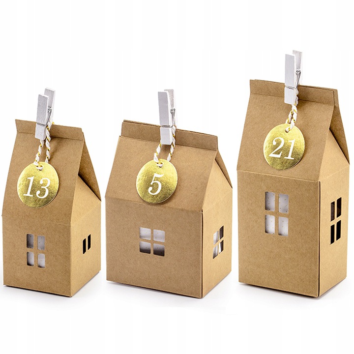 KALENDARZ ADWENTOWY KRAFT DOMKI Z PAPIERU ADWENT EAN (GTIN) 5900779112988