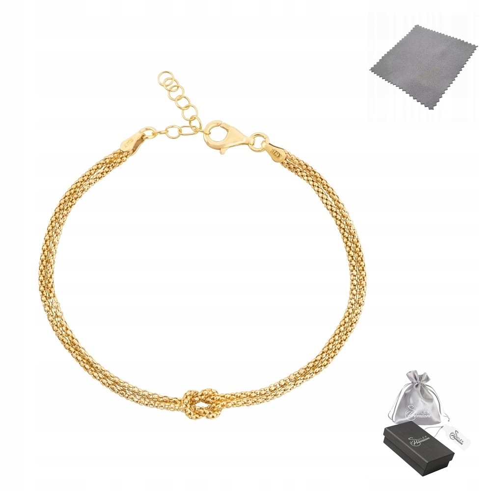 Stříbrný náramek ryzost 925 Elegantní Zlatý náramek s uzlem