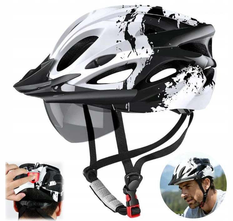 Kask Na Rower Led Usb Z Daszkiem Wentylowany Mtb Szosa Miejski