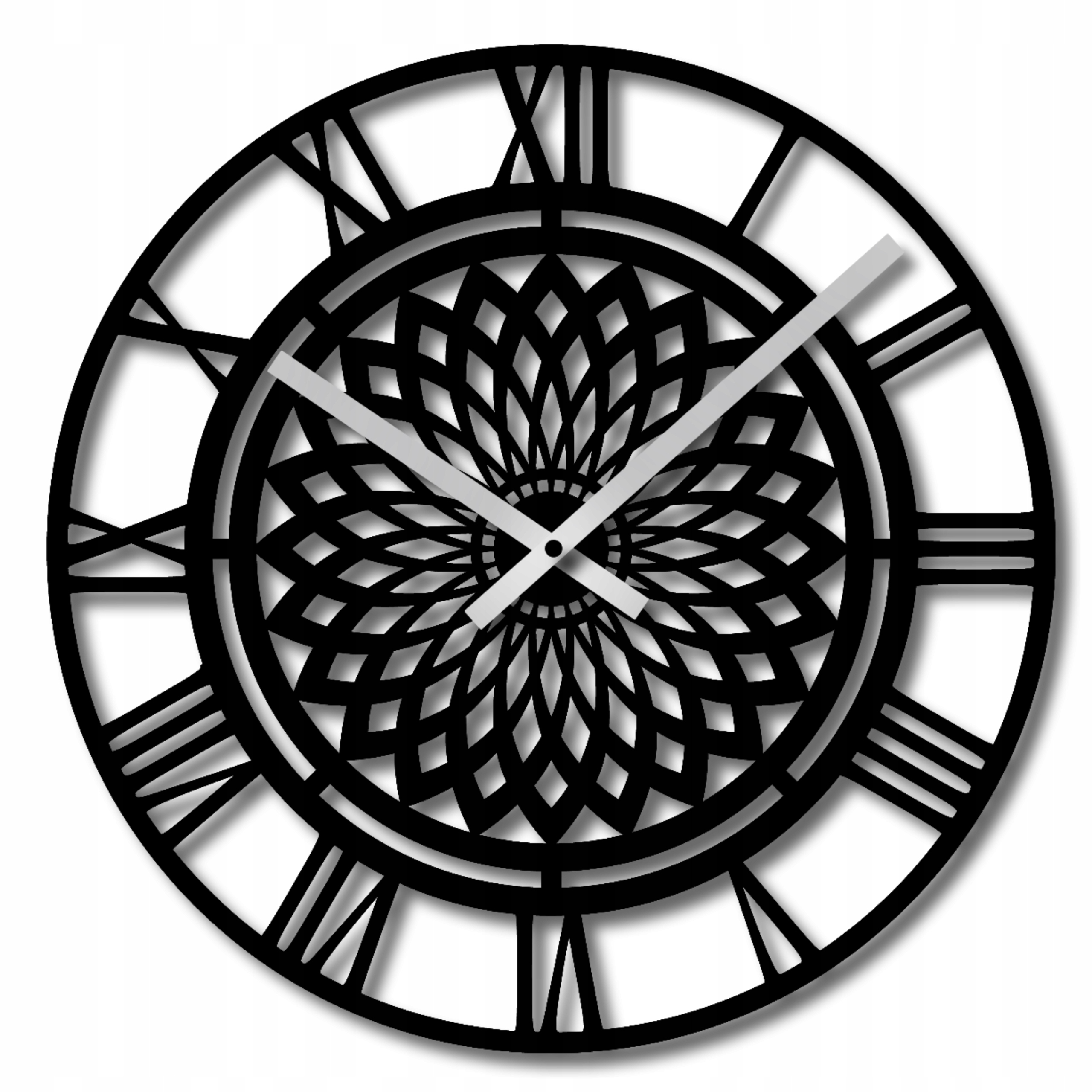 Velké Dřevěné Nástěnné Hodiny 60 cm Tichý Mechanismus Geometrické Loftové Hodiny