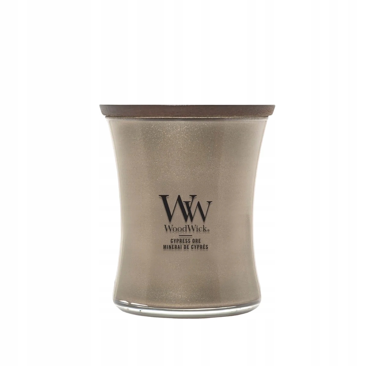 WoodWick střední svíčka Cypress Ore 50 hodin hoření podzimní svíčka