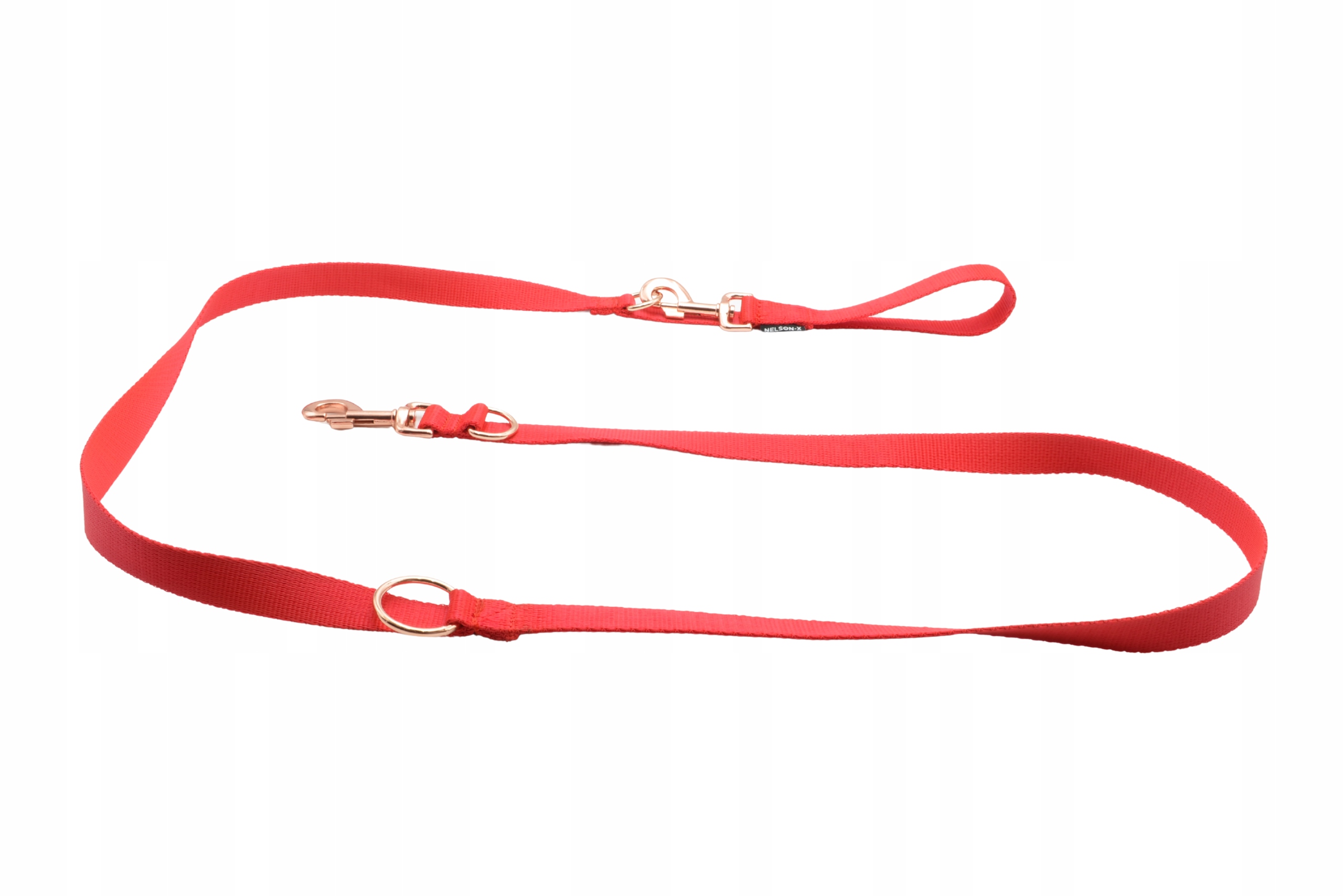 Levně Vodítko Přepínací Pro Psa Nelson-x Basic Gold 2,5 M Karab.wzm Zlaté Kování