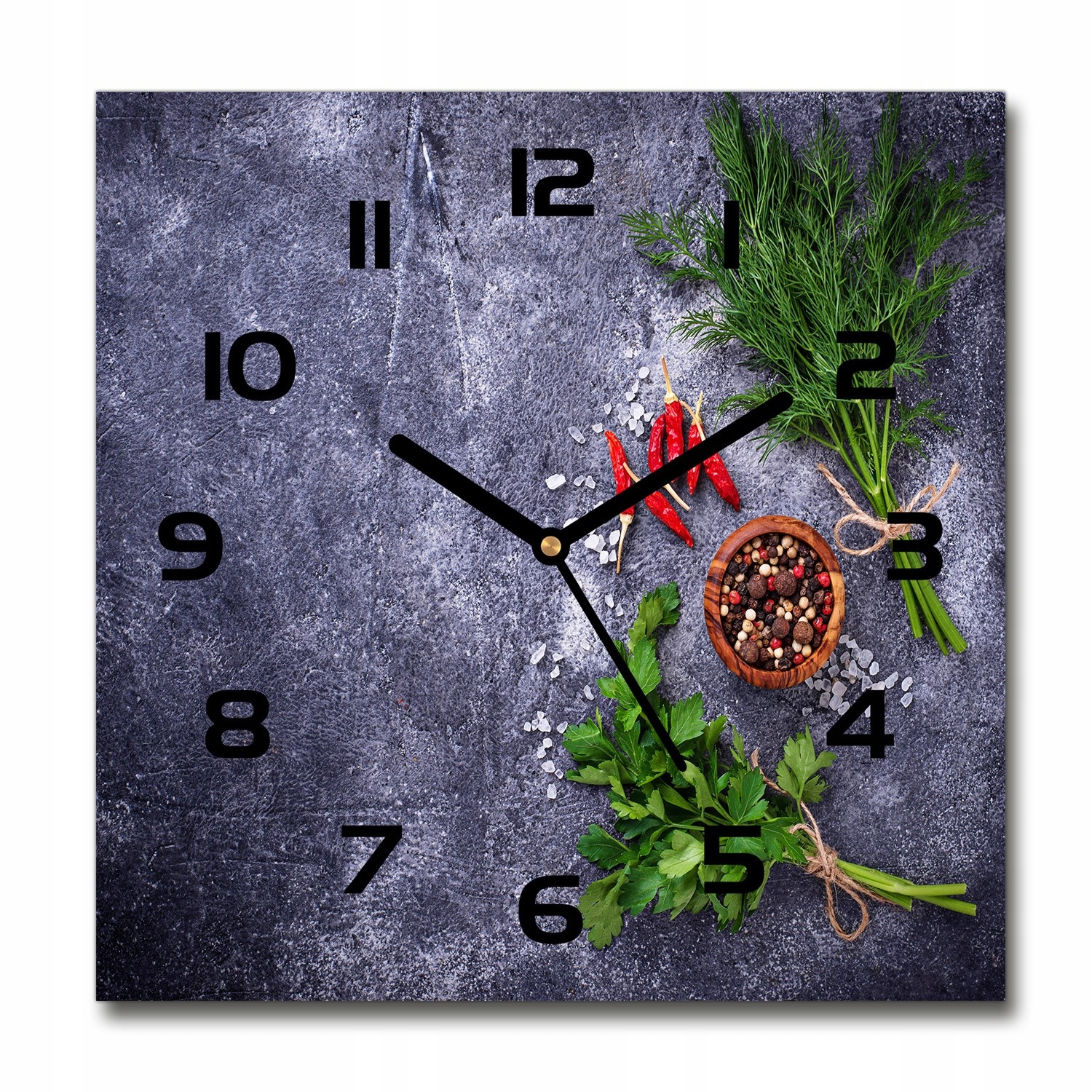 

Zegar szklany kwadratowy Zioła i przyprawy 30x30