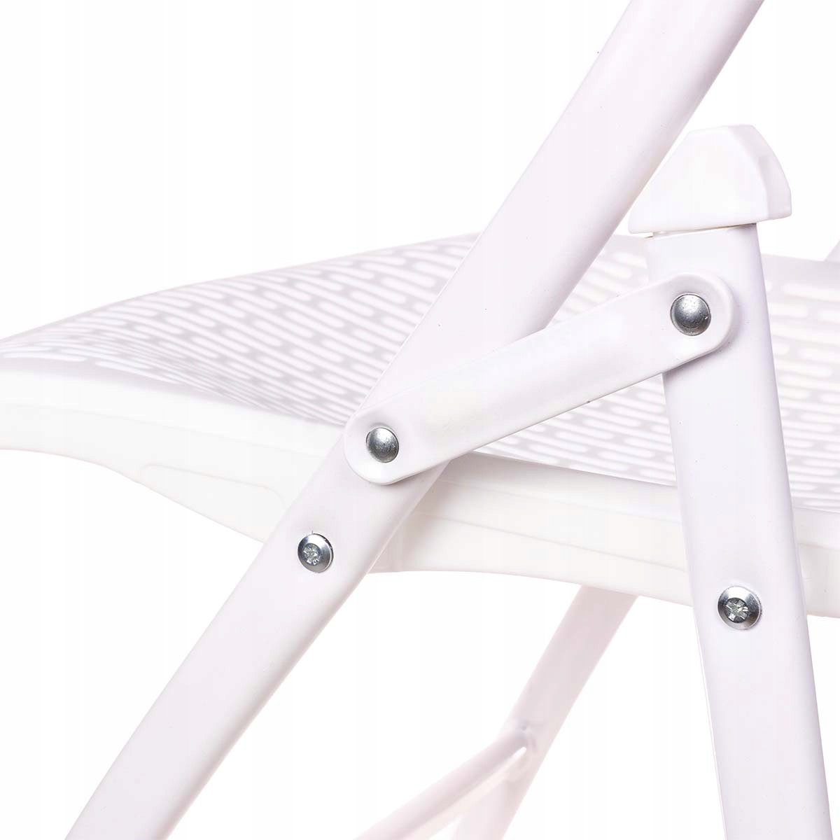 Krzesło składane PRIMO - kolor biały Głębokość mebla 54 cm