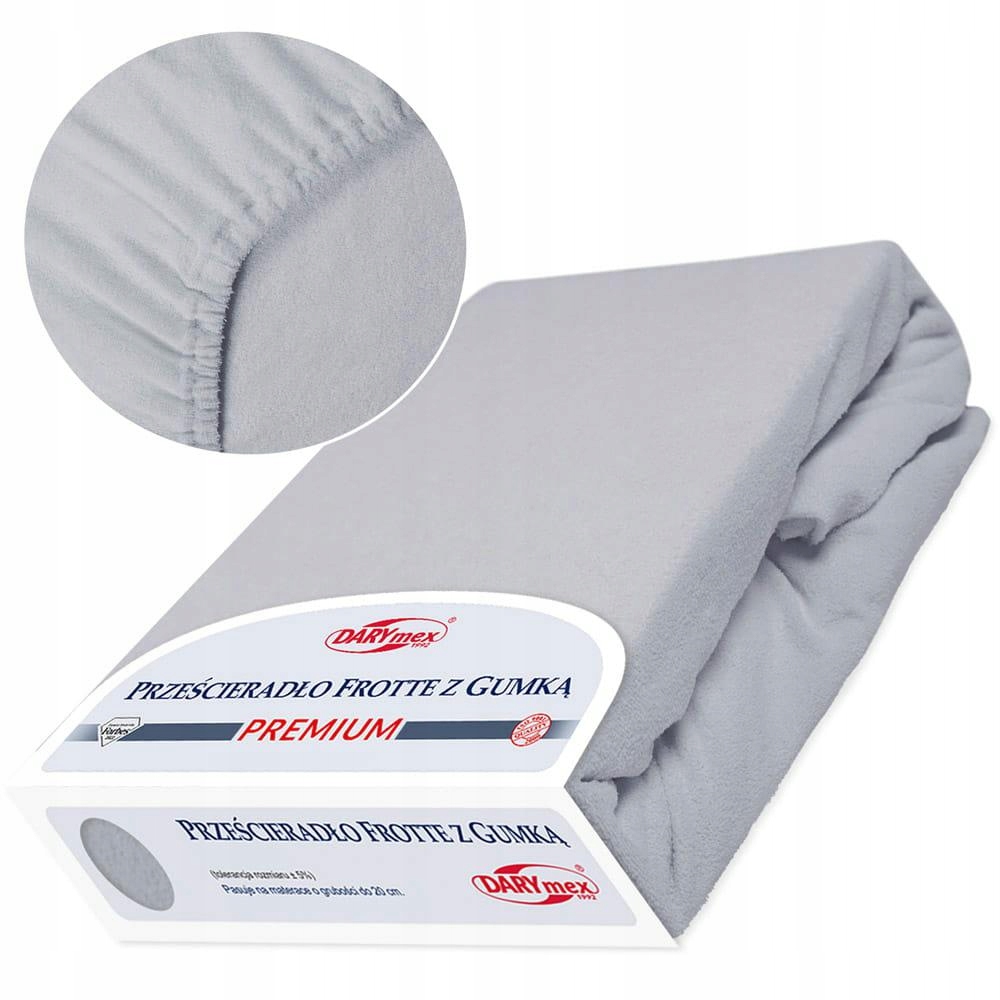 Froté prostěradlo s gumičkou 200x220, popelavé Premium