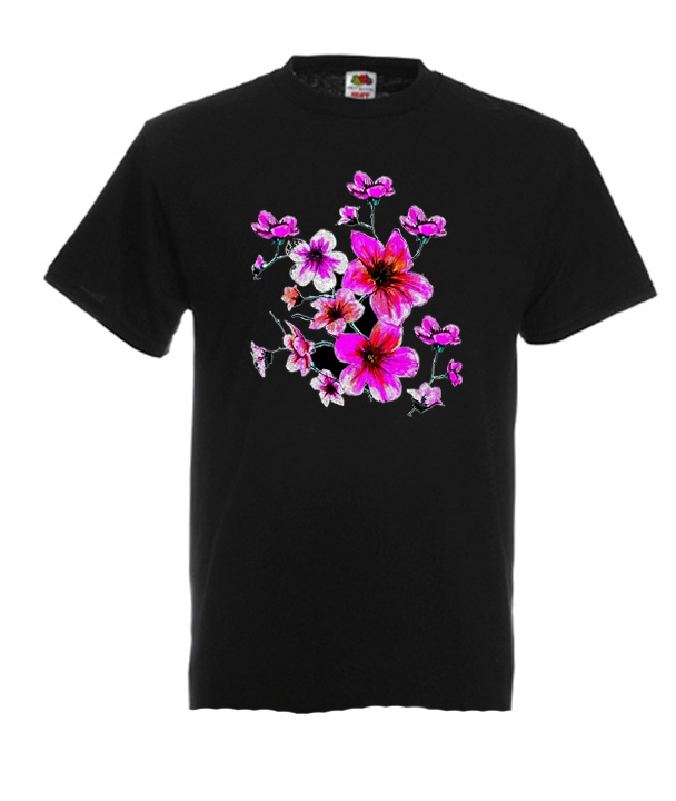 

XL Koszulka Męska Kwiaty Maki Folk Magnolia Wzor