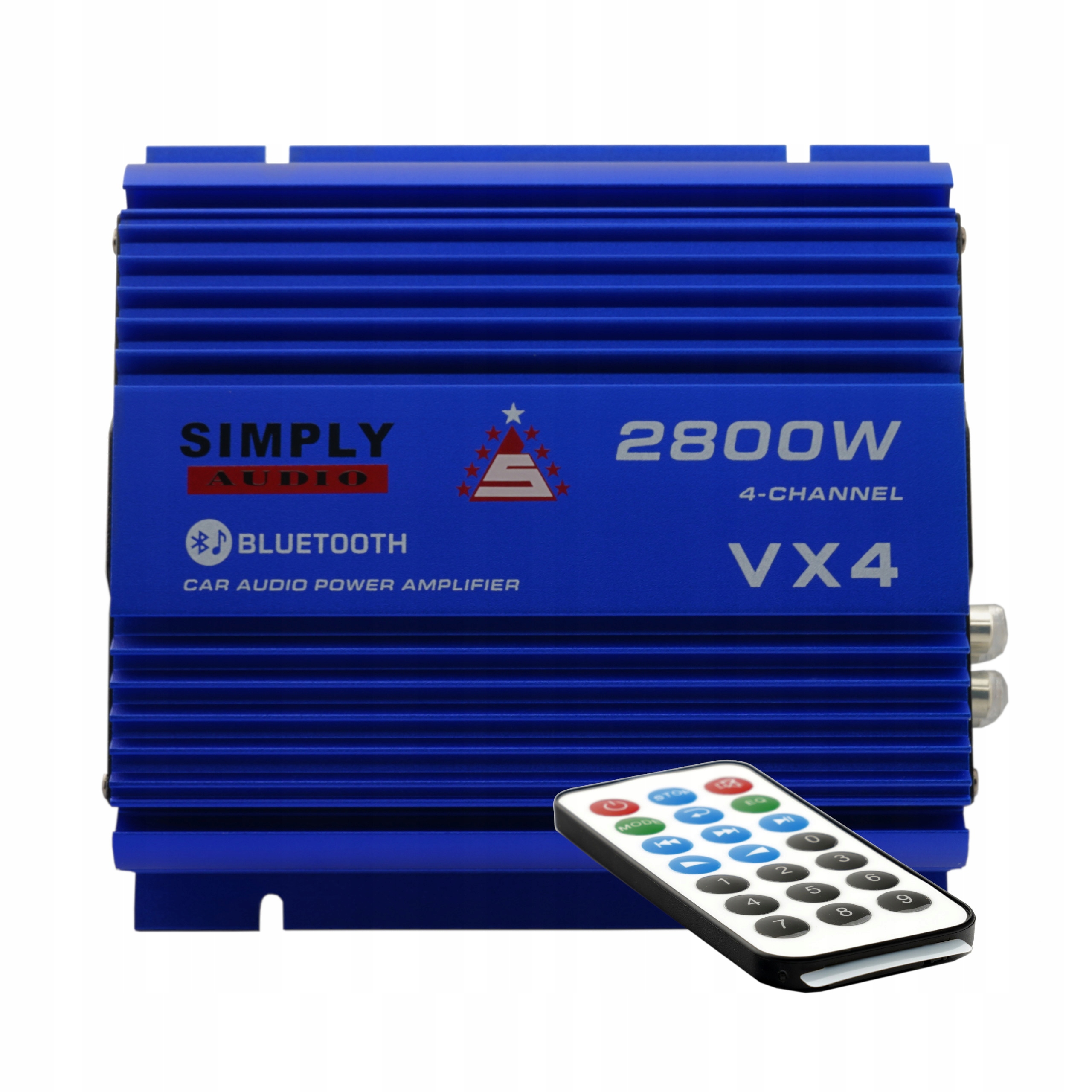 Zesilovač do auta 4-kanálový Usb Sd Bluetooth dálkové ovládání Simply Audio VX4