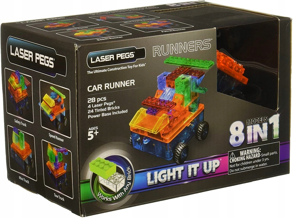 

Car Runner 8w1 Laser Pegs Świecące Klocki Led 5+