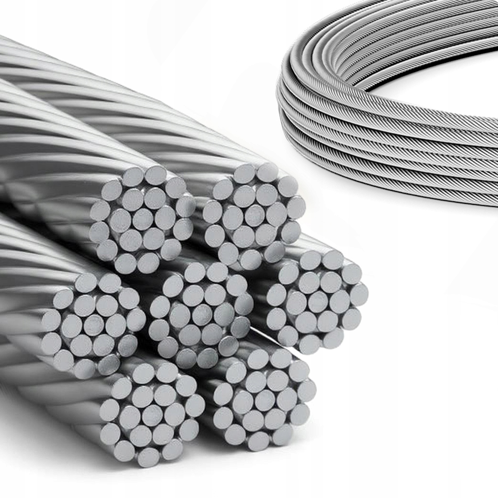 Lano z nerezové oceli měkké 6 mm 35 m 7x19 kyselinovzdorná, odolné