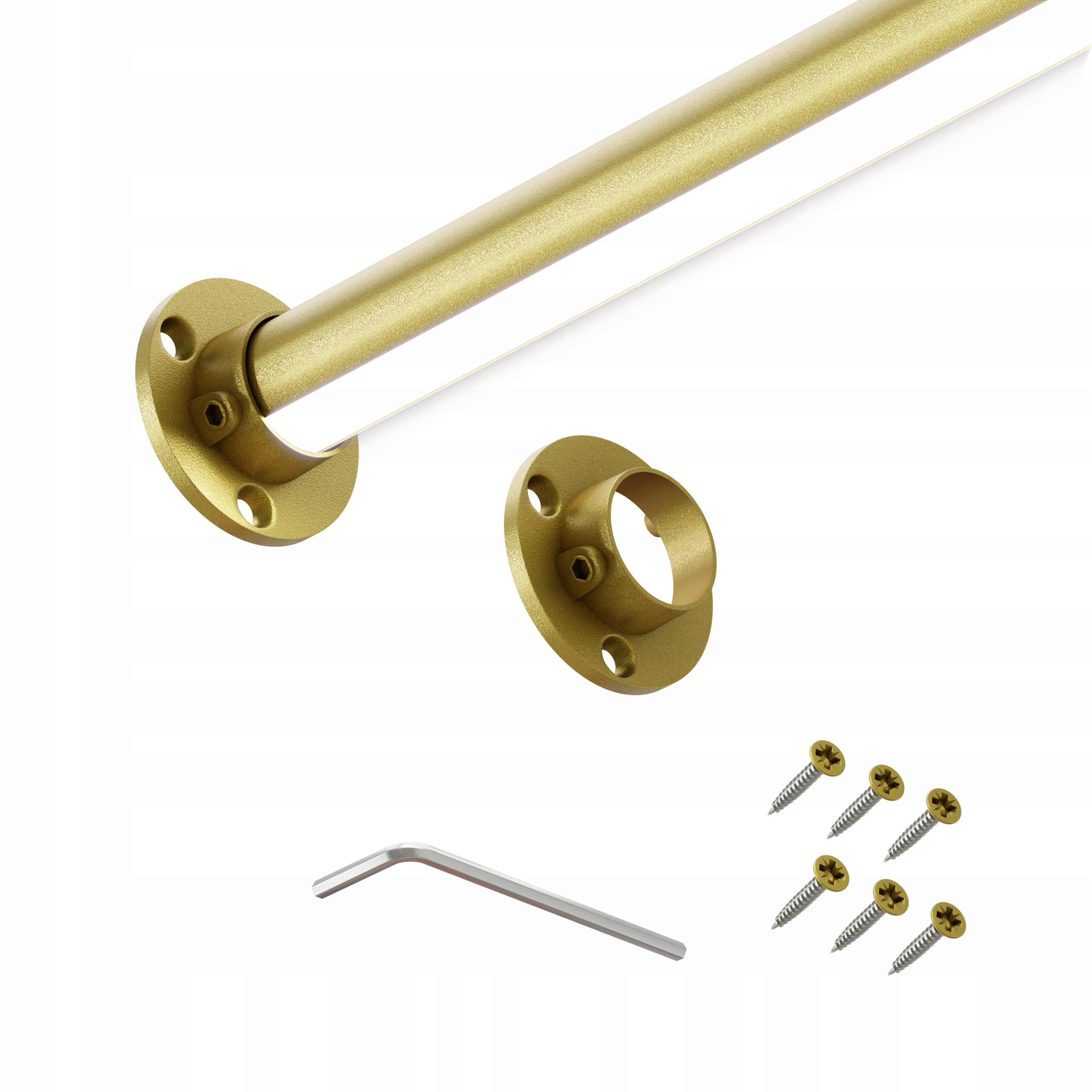 Tyč do šatní skříně na oblečení, průměr 25 mm, Zlatá Matná, 200 cm, Led Pro I