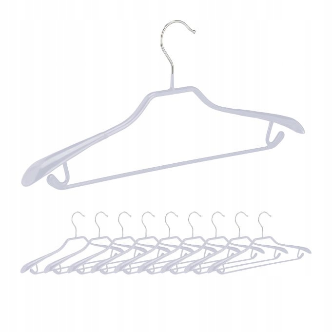 

Zestaw 10 wieszaków ubraniowych wieszaki srebrne