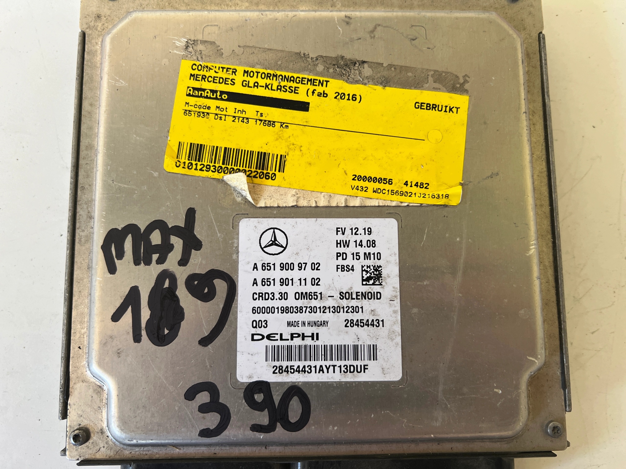 MERCEDES GLA KLASA A6519009702 A6519011102 28454431 computer ECU