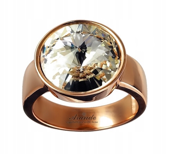 Křišťálový Prstýnek Paris Růžové Zlato Stříbro