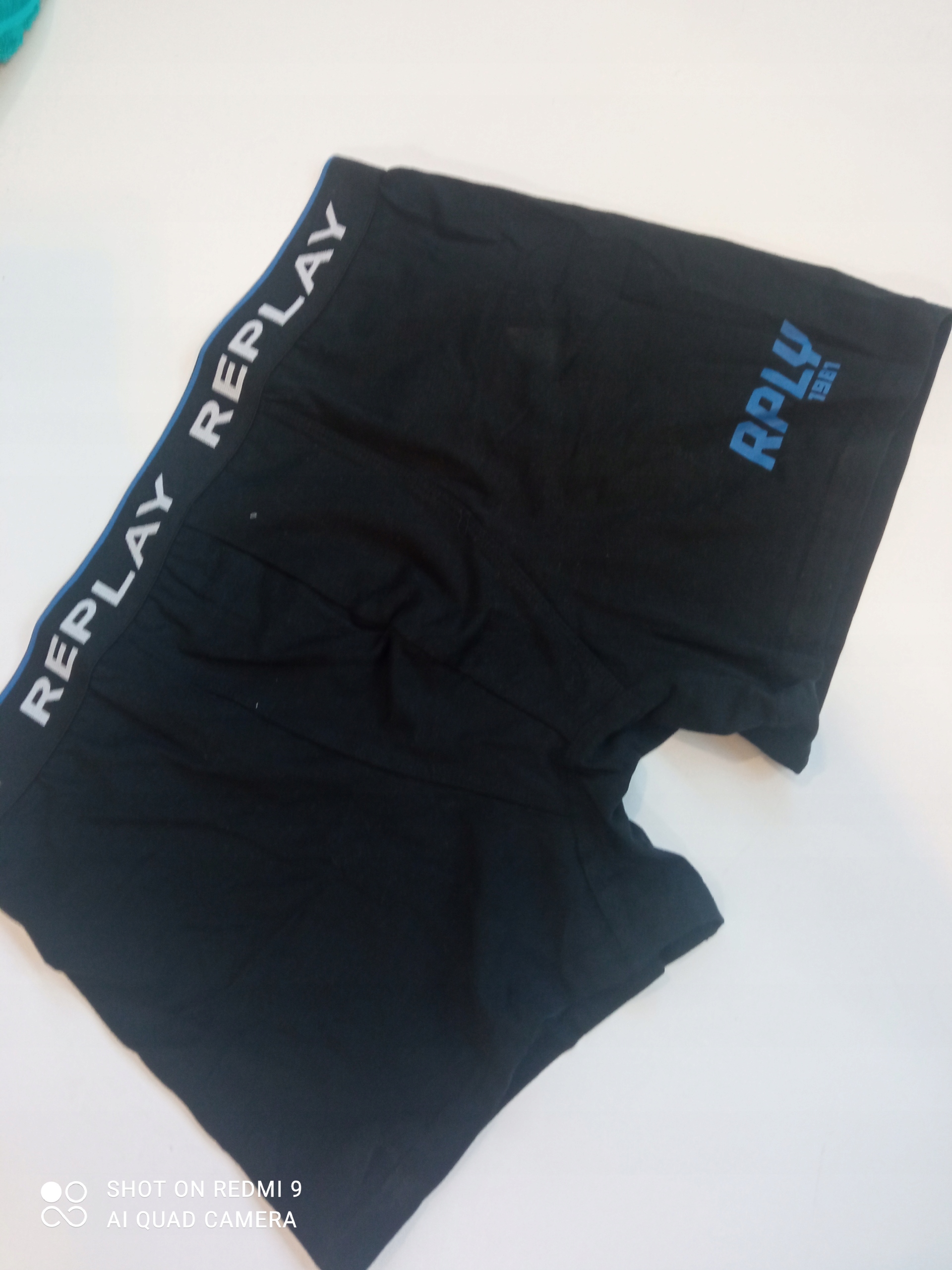 Bawełniane czarne bokserki męskie Reeplay M