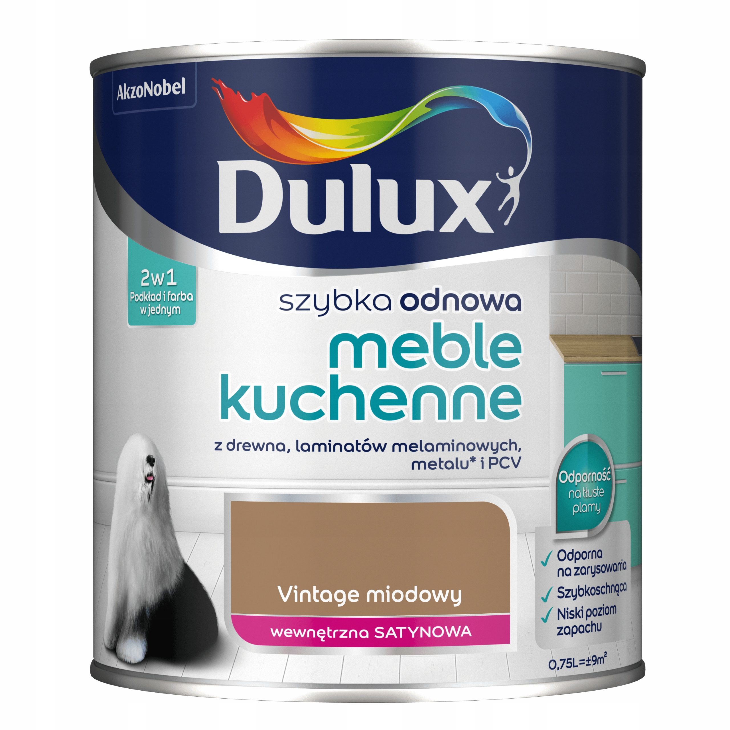 Dulux Szybka Odnowa Meble Kuchenne laminaty Pcv Skand Vintage Miodowy 0,75L