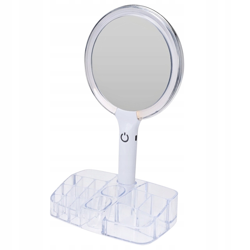 Excellent Houseware Kosmetické zrcátko s Led osvětlením a organizérem 18 x
