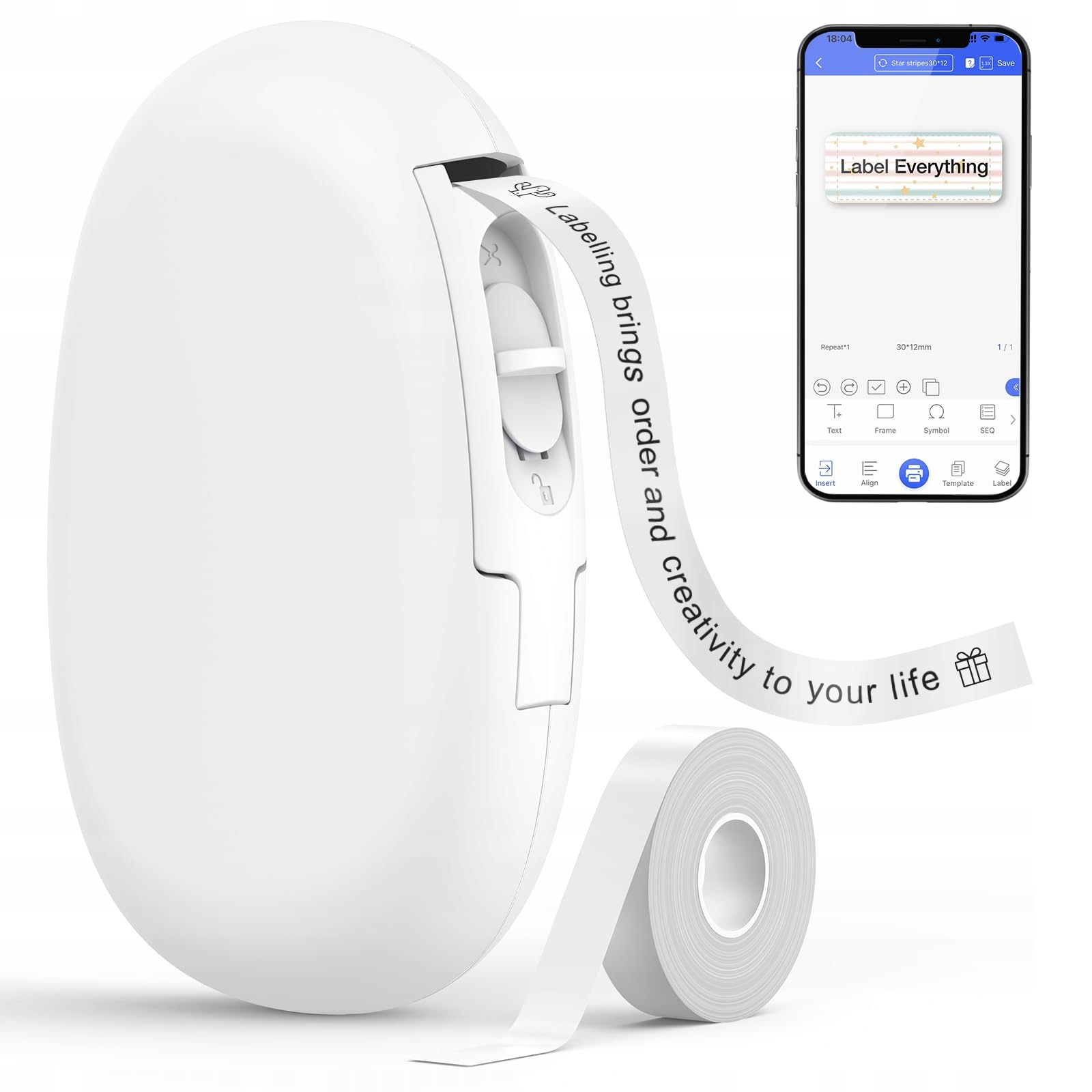 Mini Drukarka Etykiet Samoprzylepnych Termiczna Bluetooth Biała Supvan E10