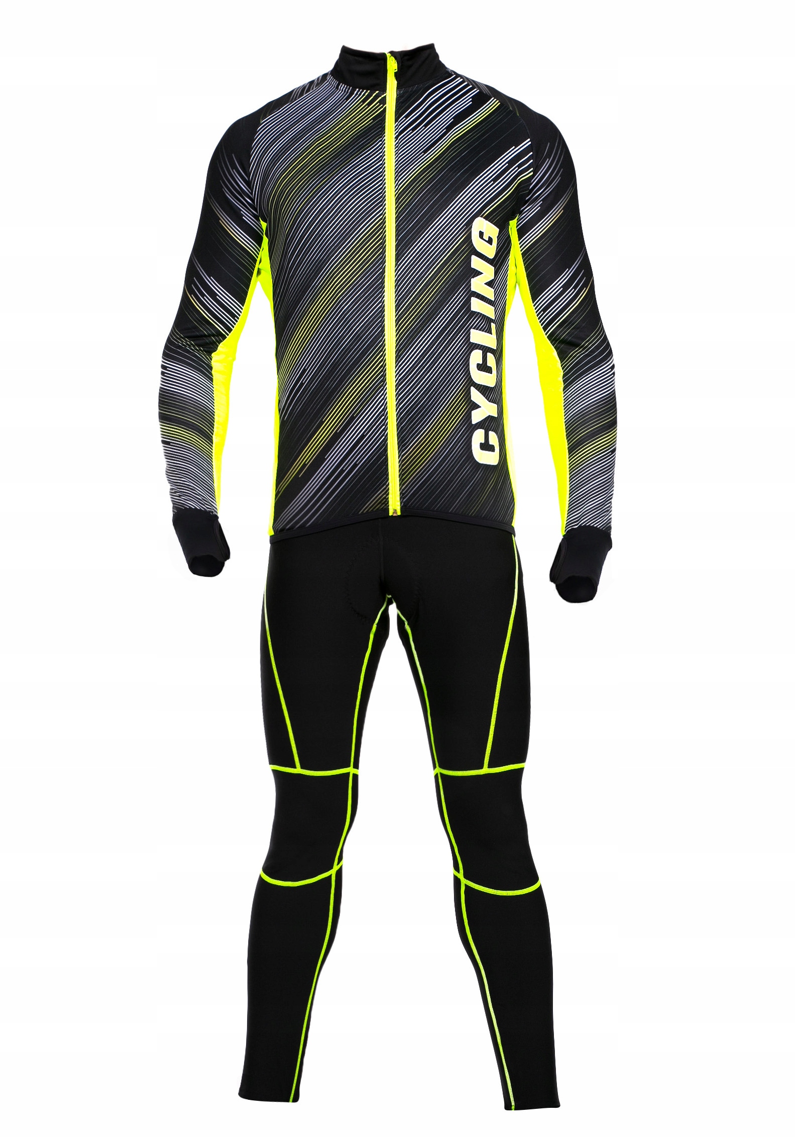 STRÓJ ROWEROWY kolarski męski komplet na rower ocieplany STANTEKS XL Materiał dominujący poliester