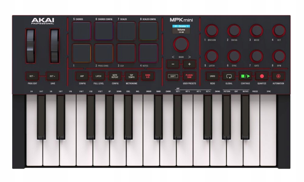 Akai Mpk Mini MK4 MIDI Usb kontroler klaviatura software balíček