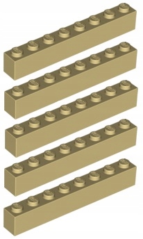 

Lego Klocek 1x8 Beżowy/Tan (3008/4159774) x5