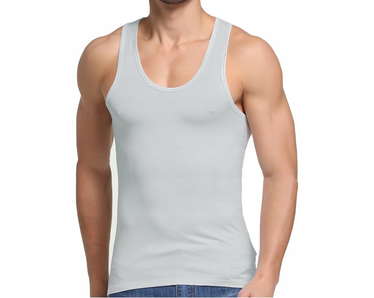 PODKOSZULKA na Ramiączka Męska GŁADKA Bawełna - XL