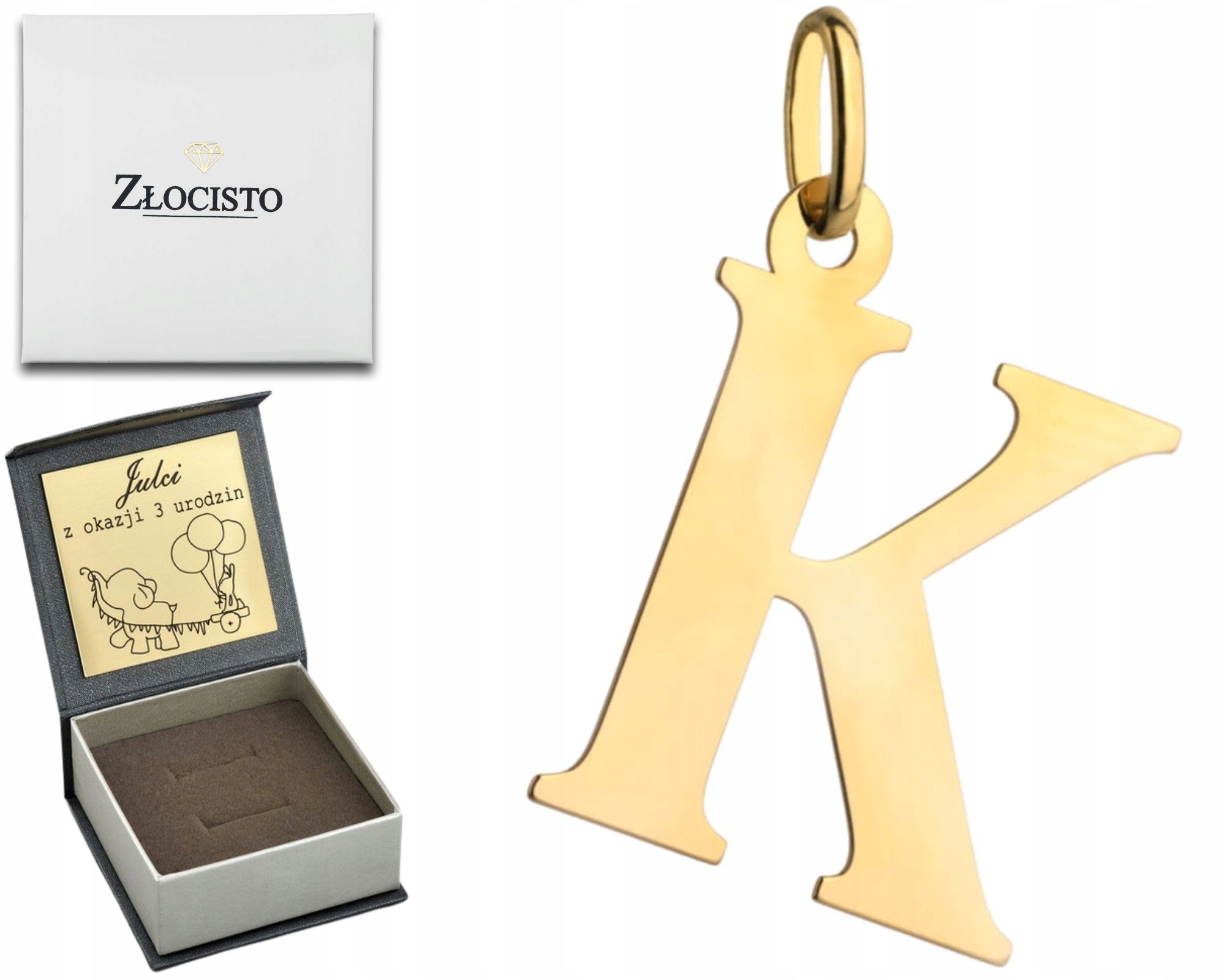 Přívěsek Zlatý Velké Písmeno K 585 Gravírování