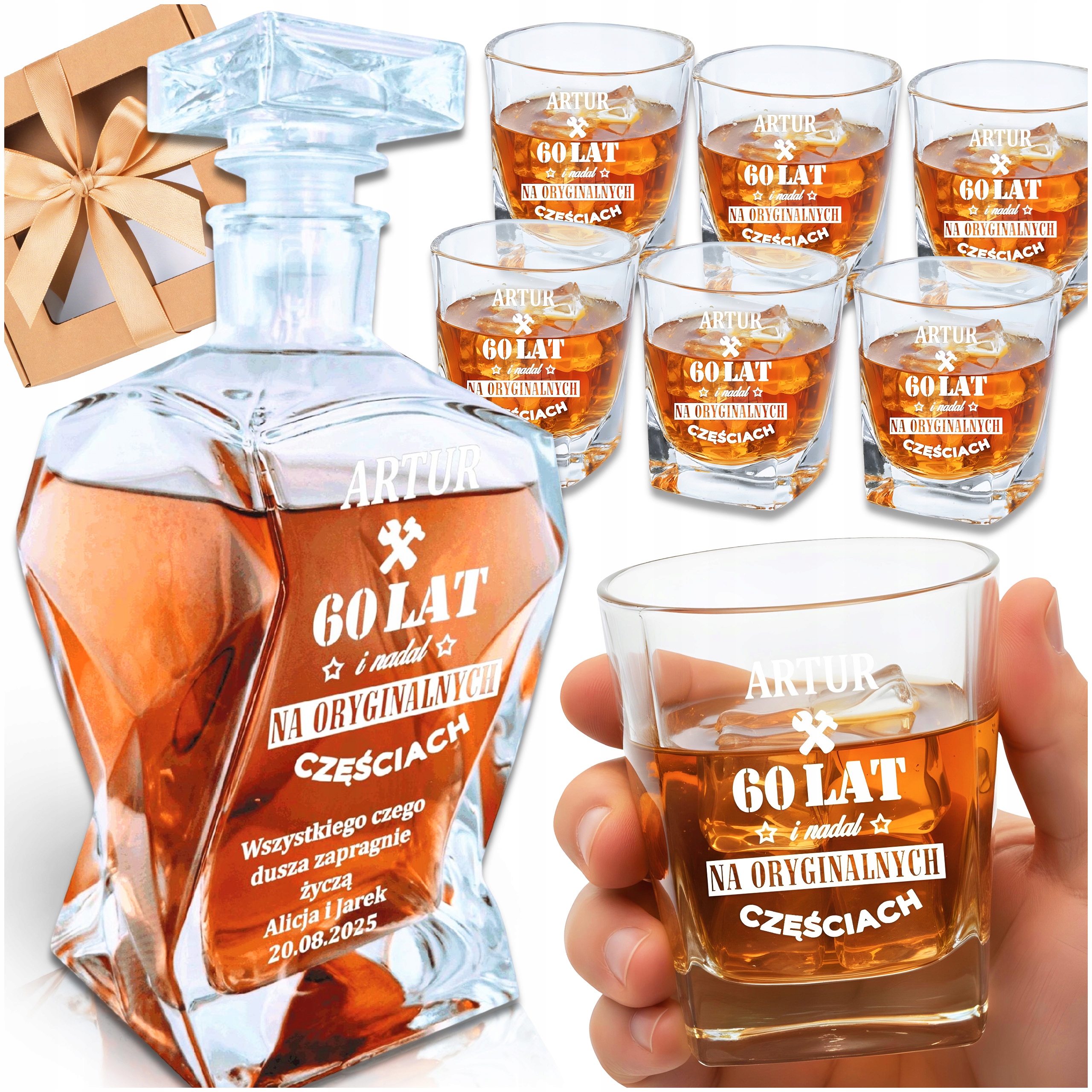 Karafa Dárek K Narozeninám S Gravírováním Na Whisky Sklenice Krabička Bonus