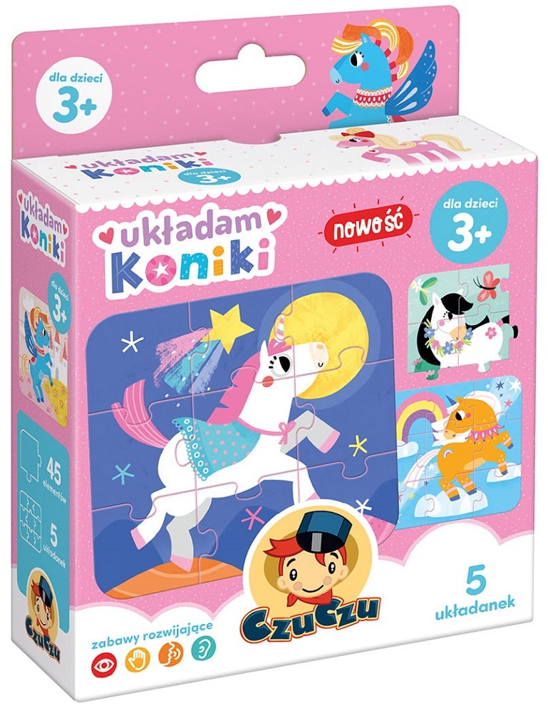

Układam Koniki puzzle tekturowe 5 układanek Czuczu
