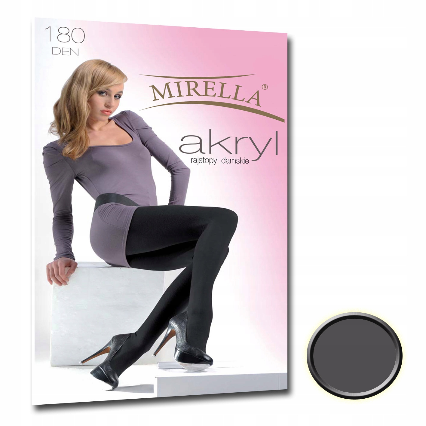 

Mirella Rajstopy Akryl 180 den roz. 5 (XXL) Grafit