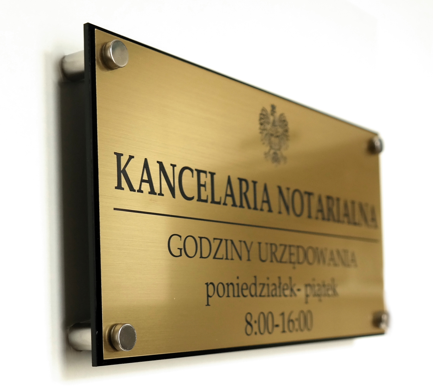 TABLICA SZYLD Biuro Rachunkowe + DYSTANSE 60x30 cm Szerokość produktu 60 cm