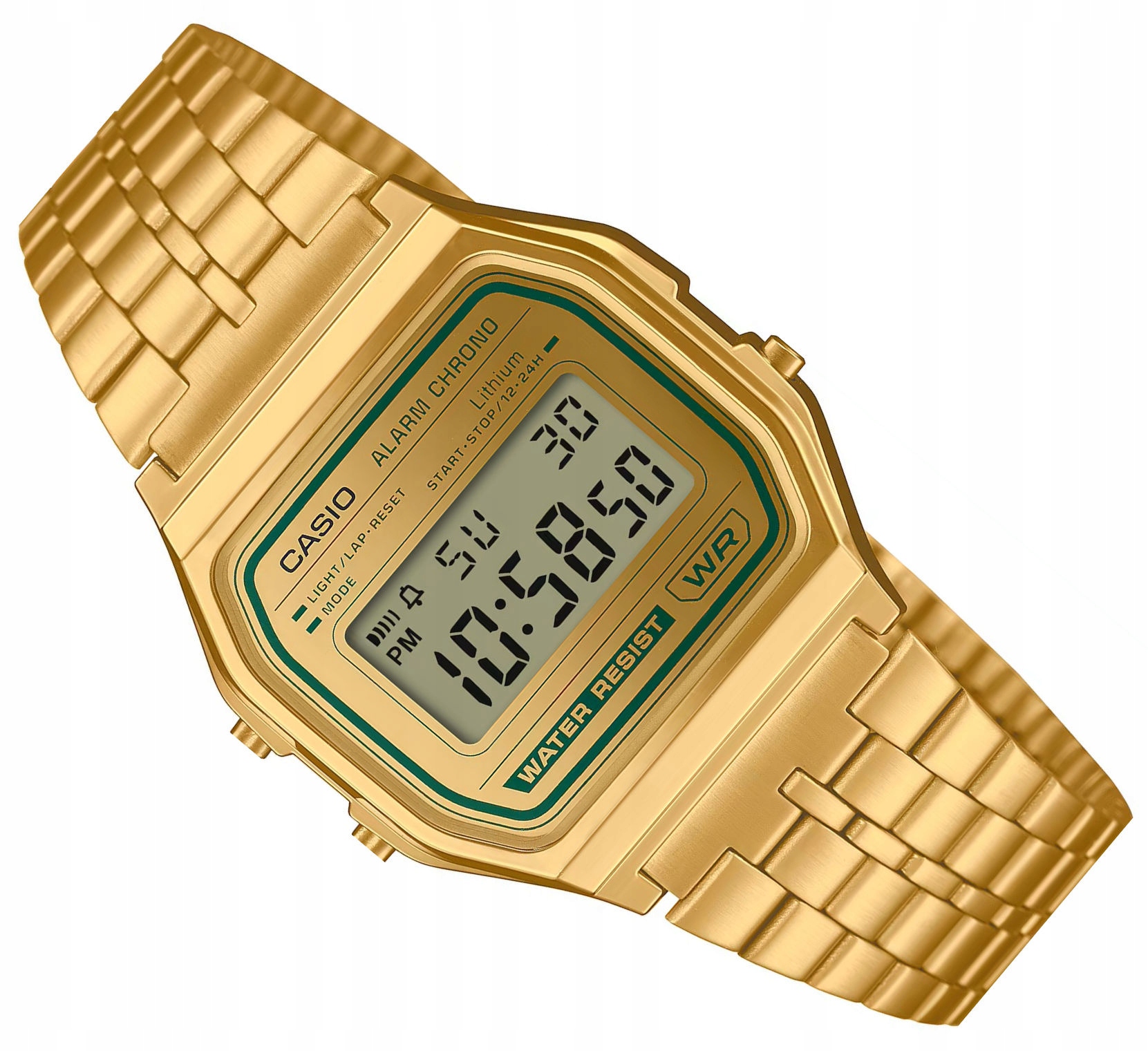 Zlaté Elektronické Hodinky Casio Retro Vintage A158WEGV -9AEF