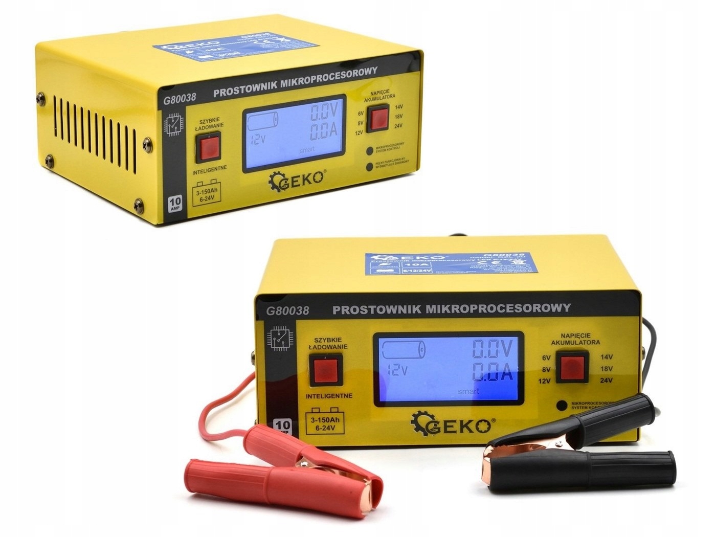 PROSTOWNIK Mikroprocesorowy do akumulatorów GEKO 6/12/24V 3-150Ah Automat