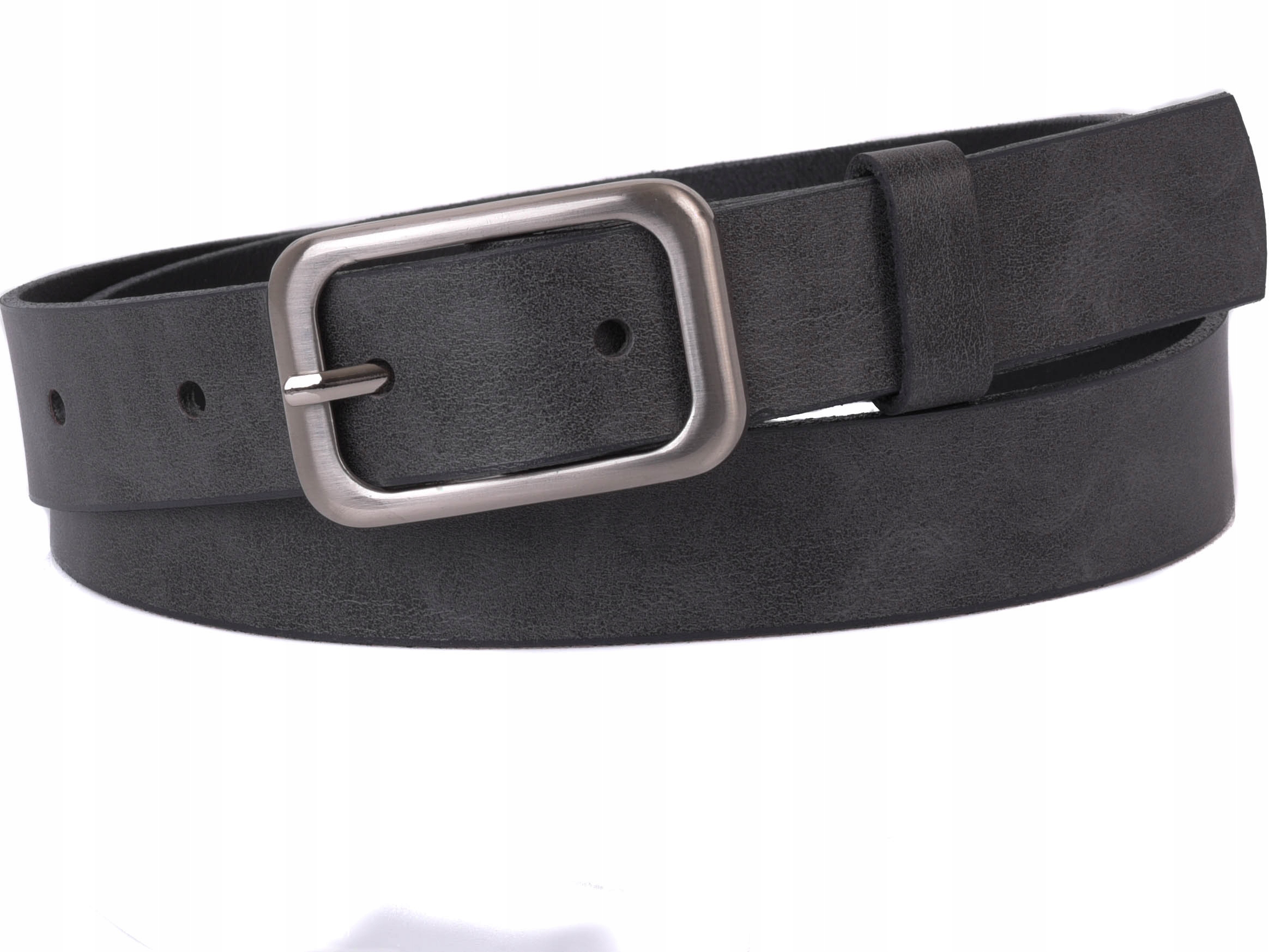 

Damski Skórzany pasek 3cm Grafitowy |95obw