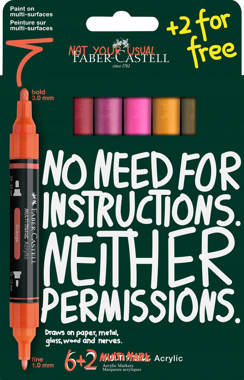 Markery Akrylowe Dwustronne Multimark Faber-Castell Flame