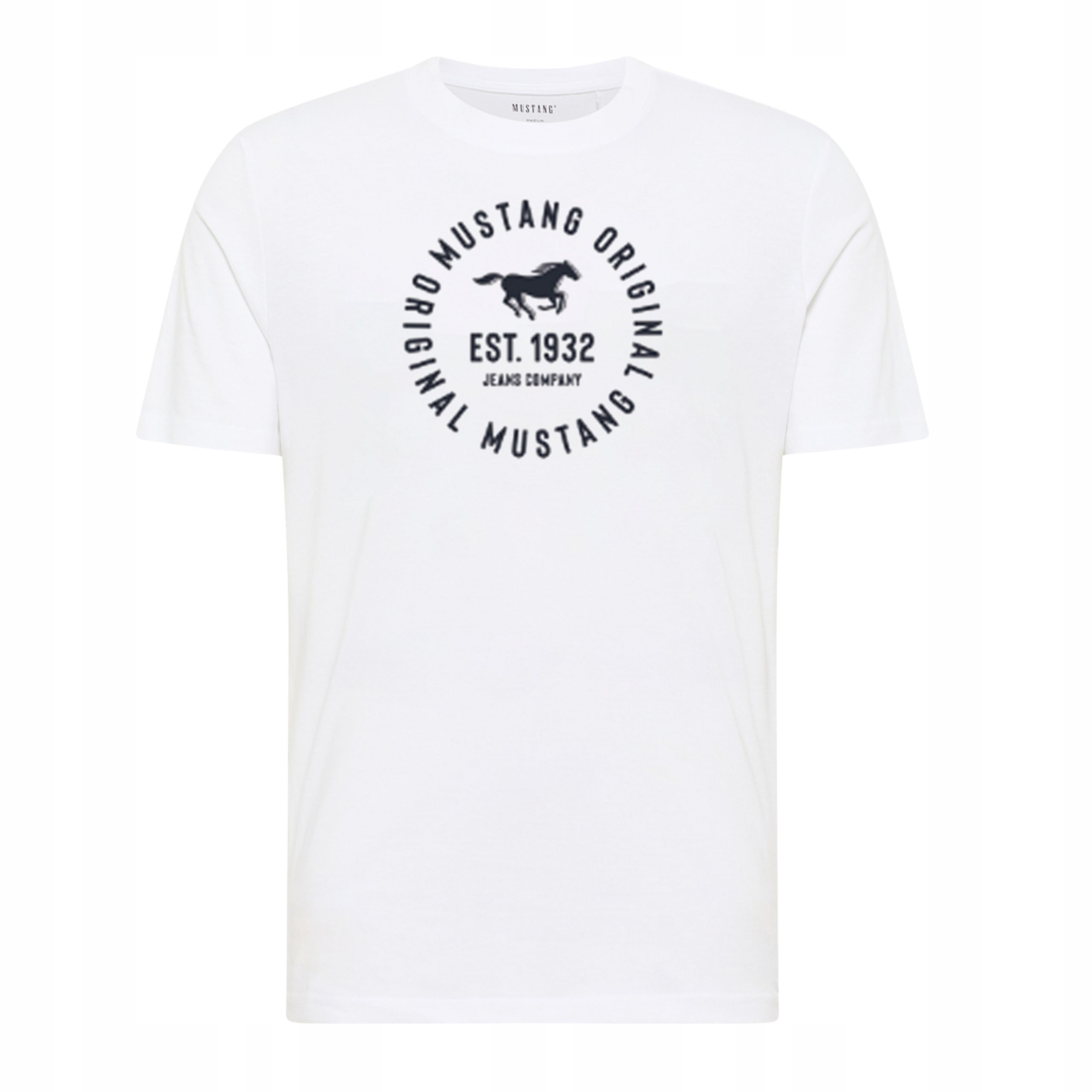 Pánské tričko Mustang Style Alex Bílé Bavlněné Klasické 3XL