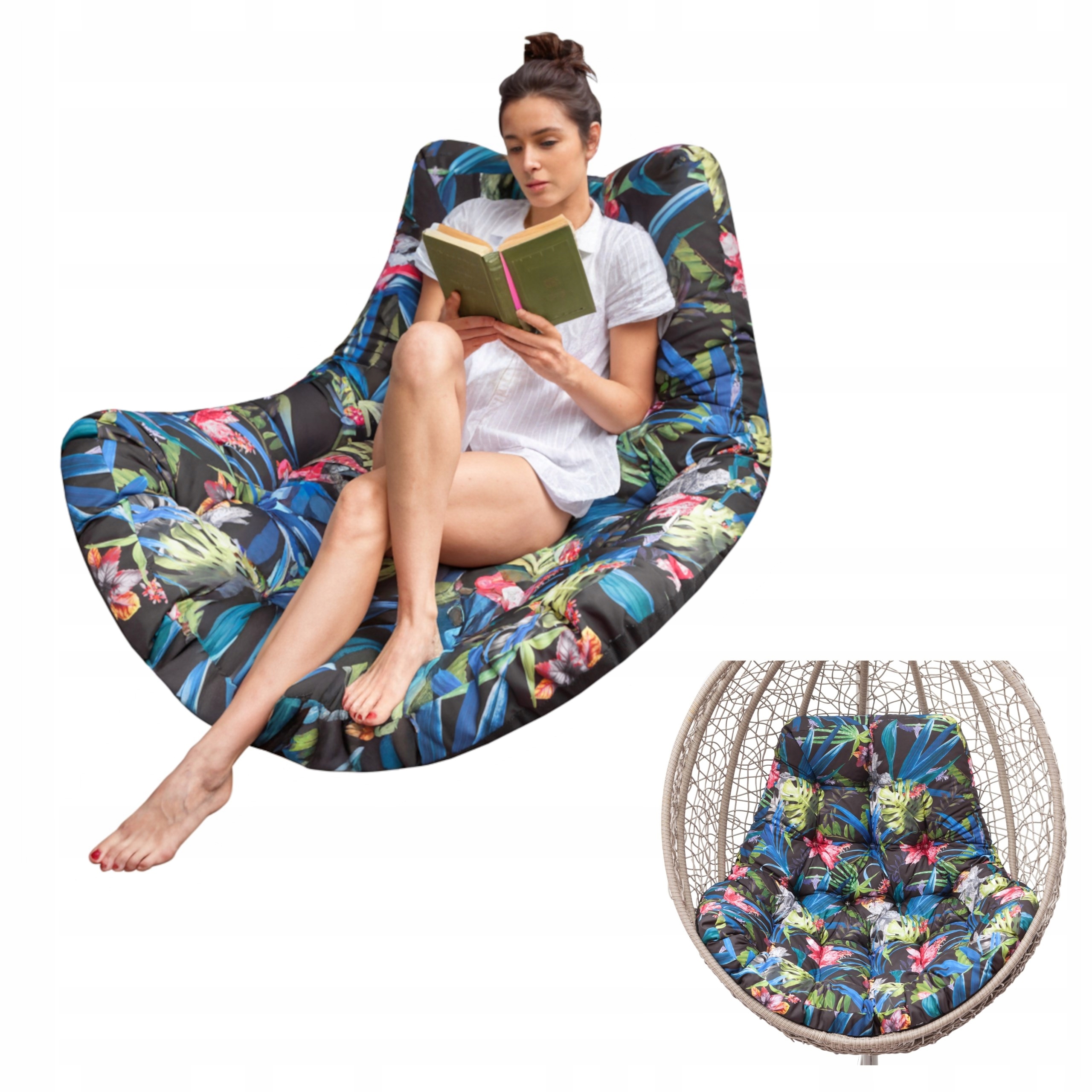 Vankúš na záhradnú hojdačku Vodotesný vankúš na kreslo Kokon 120 x 100 cm