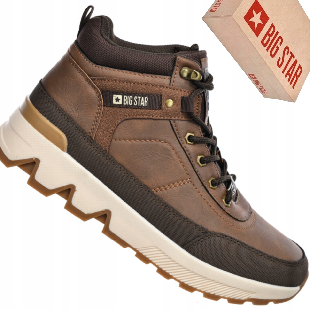 Big Star SS174252 męskie brązowe trapery trekkingowe wysokie
