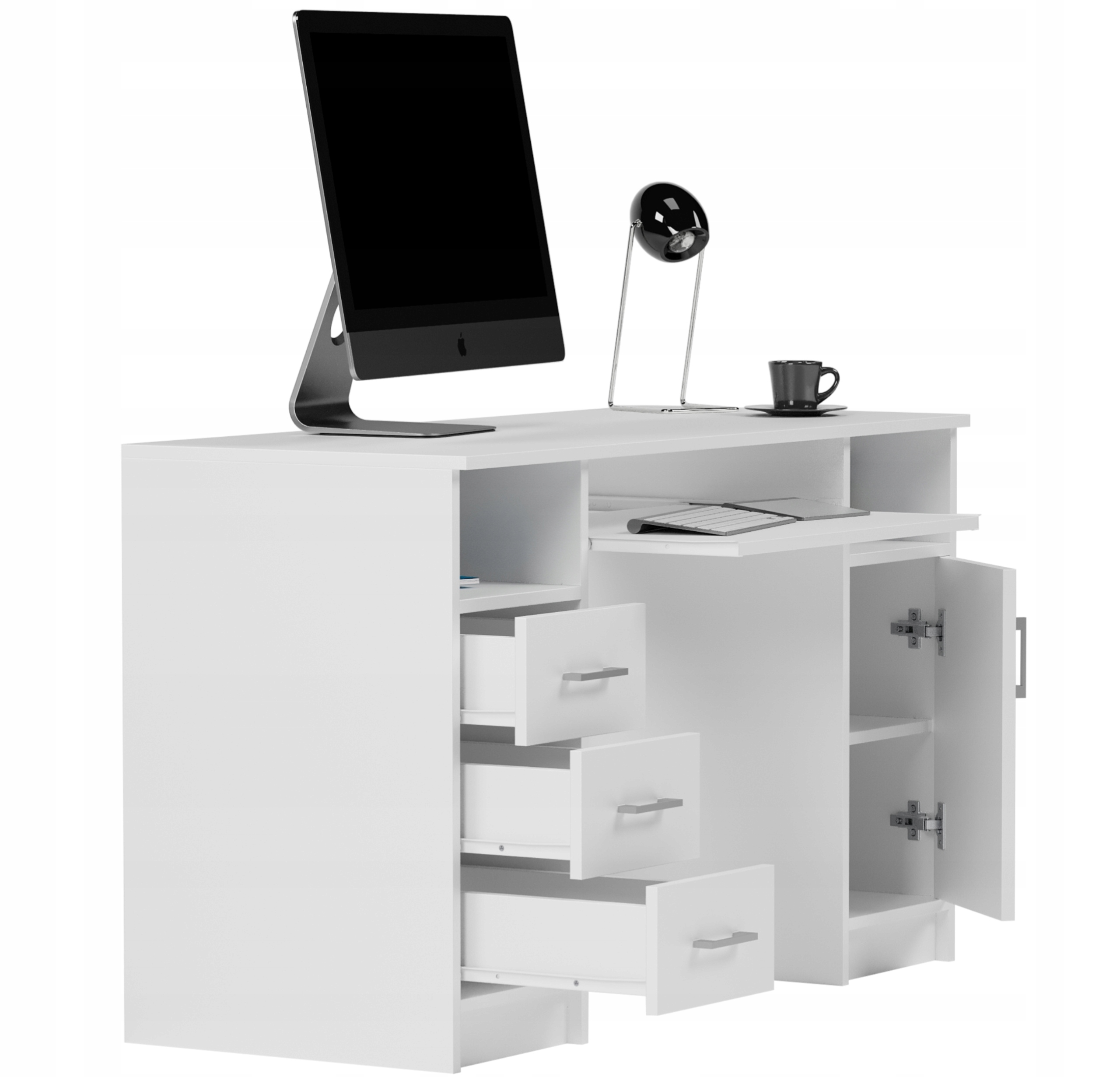 Biurko komputerowe stolik 124cm białe duże N11