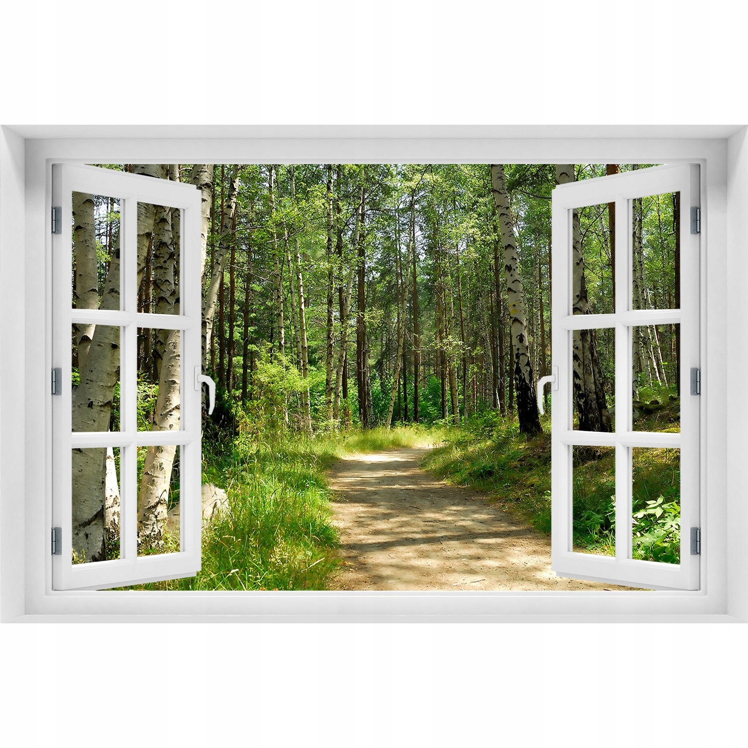 

3D Okno Naklejka na ścianę Ścieżka w lesie 150x100